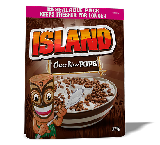 Island Cereal Choco Rice Pops 375g